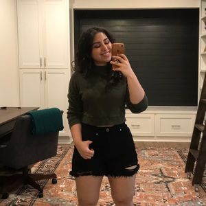 Forest Green Cropped Sweater